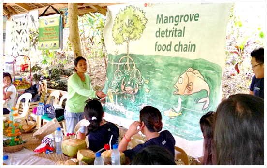 Lectures about mangrove, birds, and the environment is being provided during the Bojo River Ecotourism tour. Image Credit: www.iluvcebu.com