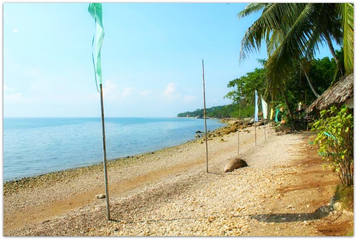 The beachside of Recuerdo Beach Resort which is located in Catmon Municipality, Cebu Province, the Philippines. Catmon is located in the southernmost tip of the island.